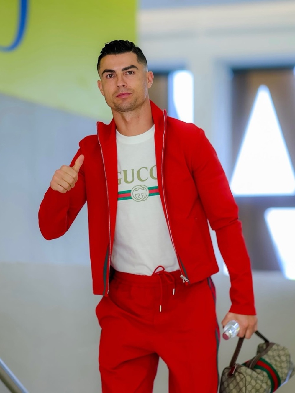 Cristiano Ronaldo Oversize washed T-shirt with Gucci logo